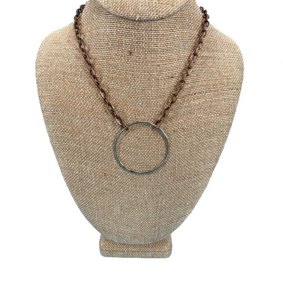 Amy Wells Handcrafted Sterling Silver Ring On Necklace Bronze Chain - Picture 7 of 7